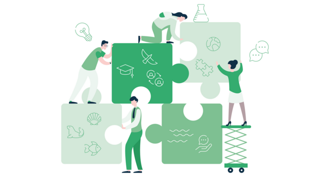 Illustration of four puzzle pieces moved into place by four people working together. © CWSS. 