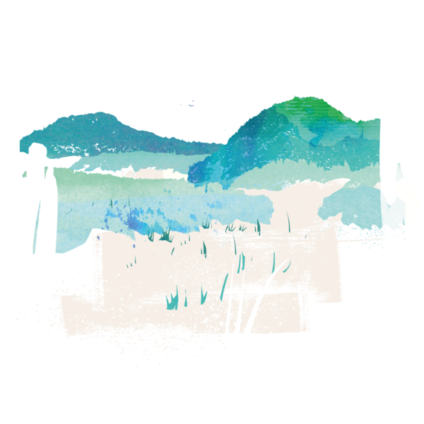 Watercolour-style graphic of dune landscape. © CWSS/ Creative Concern